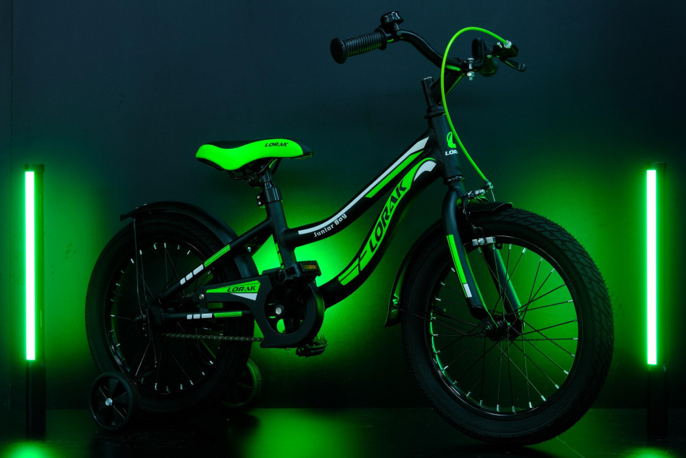 Lorak Junior 16 Boy Матовый Чёрный/Зелёный