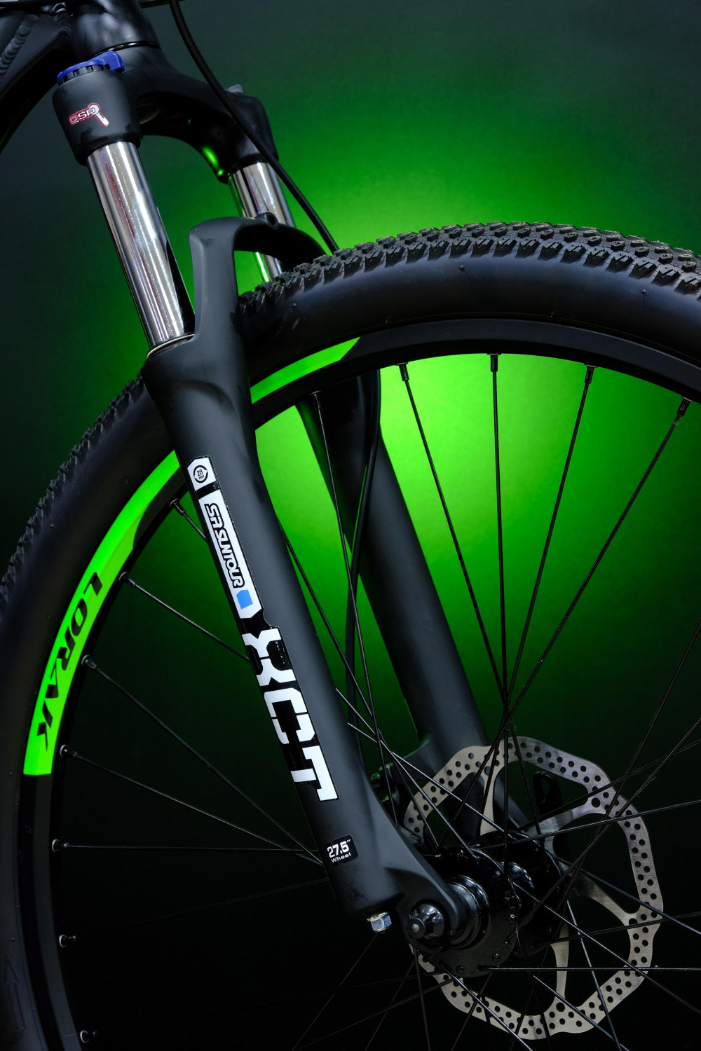 Lorak 7.0 Матовый Чёрный/Зелёный рама 21 (на рост 183-190)